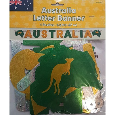 Australia Holographic Letter Banner (1.67m) Pk 1
