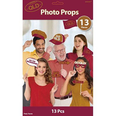 QLD State of Origin Maroons Assorted Photo Booth Props Pk 13 