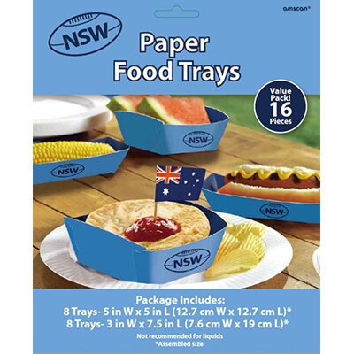 NSW Blues State of Origin Meat Pie & Hot Dog Trays Pk 16 