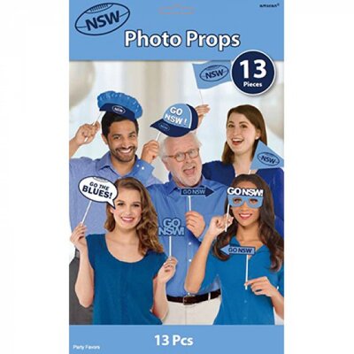 NSW State of Origin Blues Assorted Photo Booth Props Pk 13 