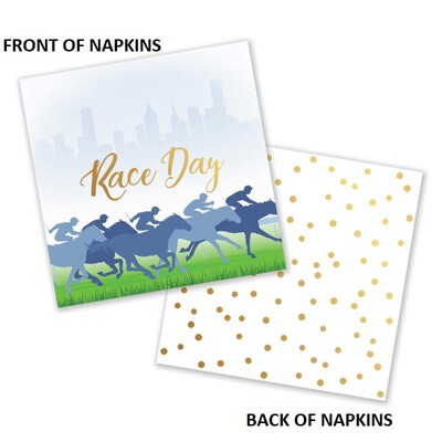 Race Day Horse Racing 3 Ply Cocktail Napkins Pk 50