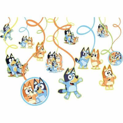 Bluey Hanging Swirl Decorations Pk 12