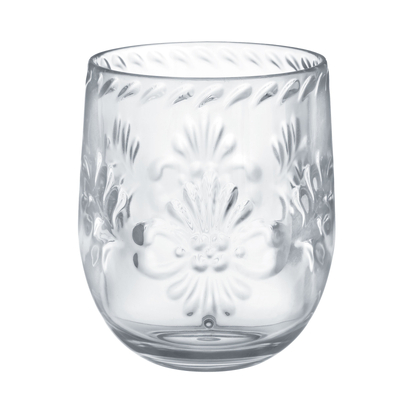 Boho Vibes Clear Embossed Stemless Wine Glass 414ml (Pk 1)