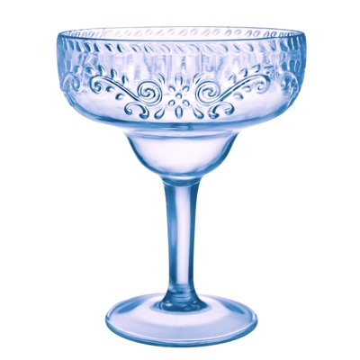 Boho Vibes Blue Embossed Margarita Glass 561ml (Pk 1)