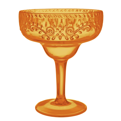Boho Vibes Orange Embossed Margarita Glass 561ml (Pk 1)