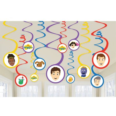 The Wiggles Hanging Swirl Decorations (Pk 12)