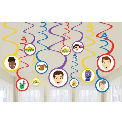 The Wiggles Hanging Swirl Decorations (Pk 12)