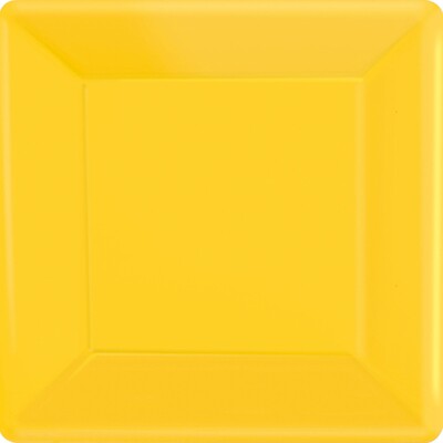 Yellow Sunshine 9in Square Paper Plates Pk 20