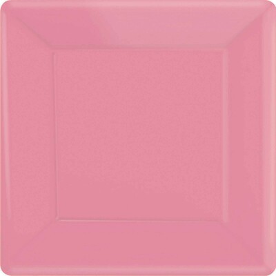 New Pink 9in Square Paper Plates Pk 20