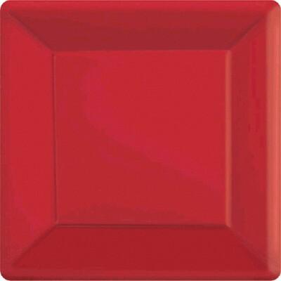 Apple Red 9in Square Paper Plates Pk 20