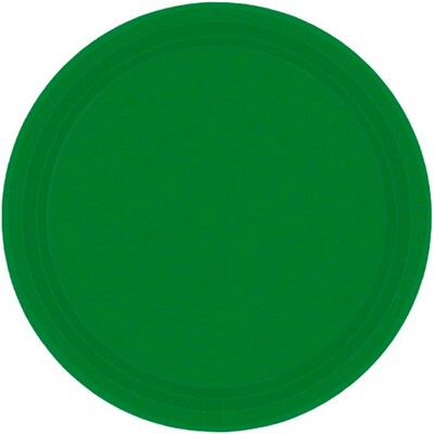 Festive Green 7in Round Paper Plates Pk 20