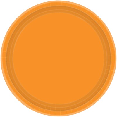 Pumpkin Orange 7in Round Paper Plates Pk 20