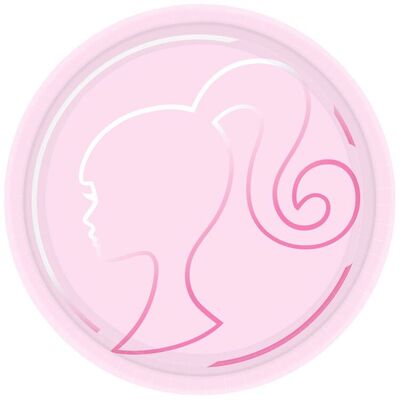 Pink Barbie Paper Plates 23cm (Pk 8)