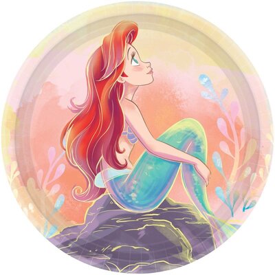 The Little Mermaid 7in Paper Snack Plates (Pk 8)