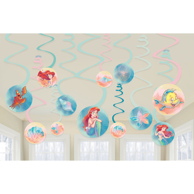 The Little Mermaid Hanging Swirls Decorations (Pk 12)