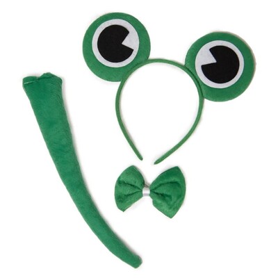Frog Costume Accessory Set Headband Tail Bow Tie