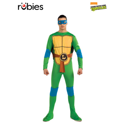 TMNT Teenage Mutant Ninja Turtles Adult Leonardo Costume Standard – Jumpsuit, Shell, Mask, Elbow & Knee Pads