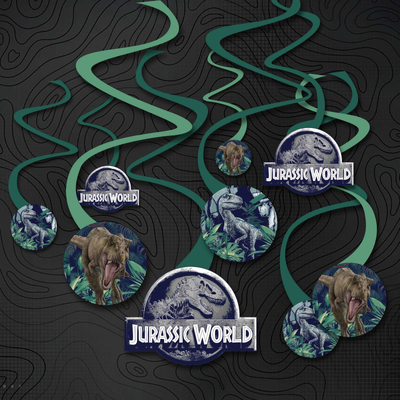 Jurassic World Hanging Swirls Decorations (Pk 12)
