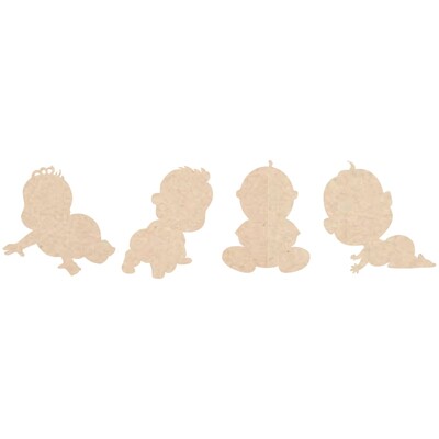 Plywood Baby Shape Shower Favours Scatters Pk 24