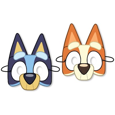 Bluey & Bingo Cardboard Masks Pk 8