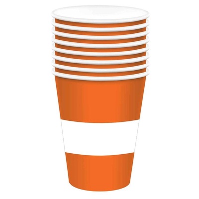 Construction Traffic Cone Paper Cups (Pk 8)