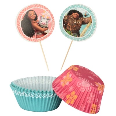 Disney Moana Cupcake Cases & Picks Kit 24 Sets