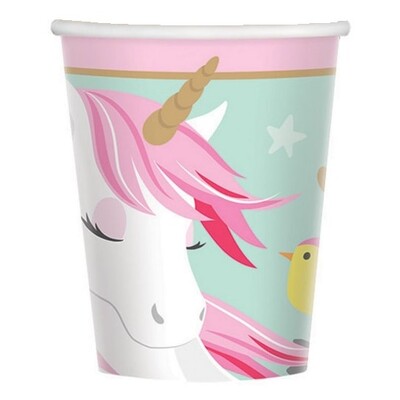 Magical Unicorn Paper Party Cups 266ml Pk 8