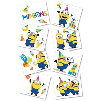 Minions Temporary Tattoos Pk 8 1 Sheet