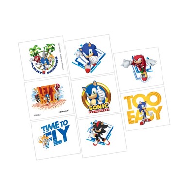 Sonic The Hedgehog Temporary Tattoos Pk 8 1 Sheet