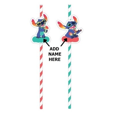 Lilo & Stitch Paper Drinking Straws Pk 8