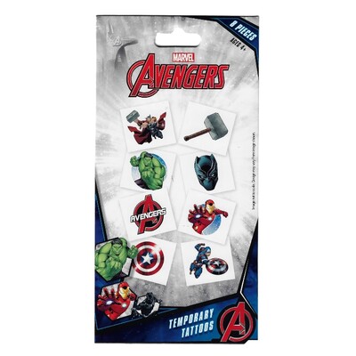 Marvel Avengers Temporary Tattoos 8 Piece 1 Sheet