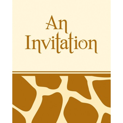 Invitations & Envelopes Giraffe Print Pk8 