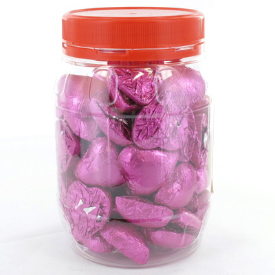 Hot Pink Chocolate Hearts 500g (approx 50 hearts in jar)