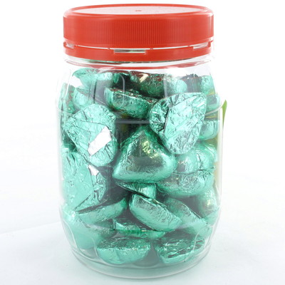 Ice Green Chocolate Hearts 500g (approx 50 hearts in jar)