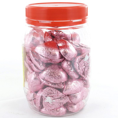 Ice Pink Chocolate Hearts 500g (approx 50 hearts in jar)