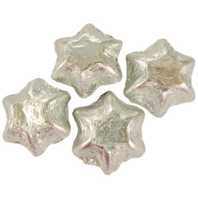Silver Foil Chocolate Stars 500g (approx 50 pieces)