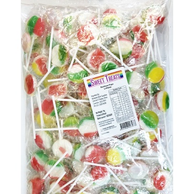 Rainbow Flat Lollipops 1kg (Approx. 125 Pieces)