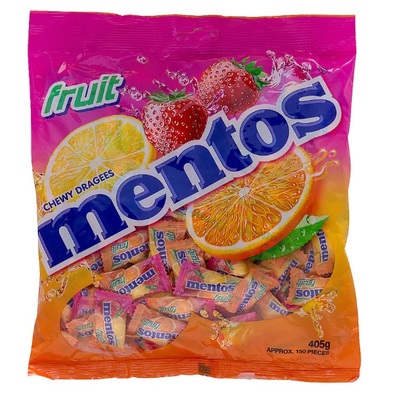 Mentos Fruit Individually Wrapped 405g (150 pieces)