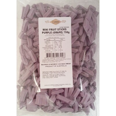 Mini Purple Fruit Sticks 750g Pk 1 