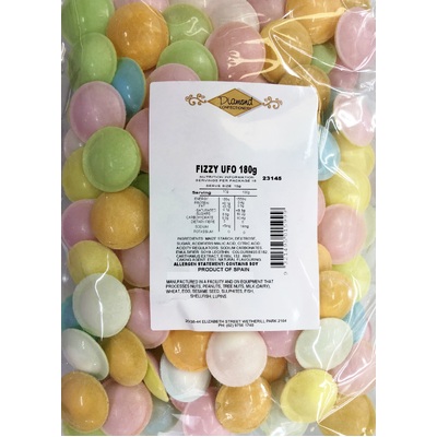 Mixed Pastel Fizzy UFO Lollies 180g