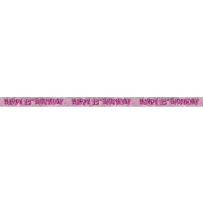 Glitz Pink Foil Banner 18 (3.6m) Pk 1