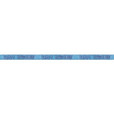 Glitz Blue Happy Birthday Foil Banner (3.6m) Pk 1 
