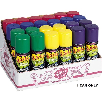 Assorted Colours Wacky Silly String (Pk 1)