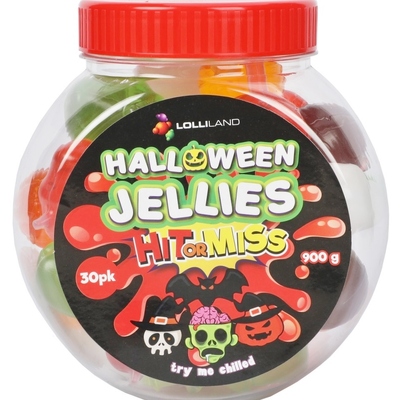 Assorted Halloween Fruit Jellies In Jar 900g (Pk 1)