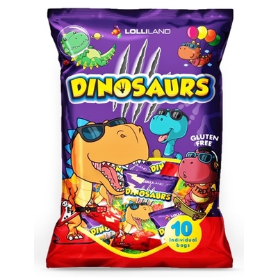 Jelly Dinosaurs Lollies 250gm (10 Pack)