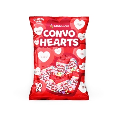 Convo Hearts Candy Lollies Multipack 20gm (Pk 10)