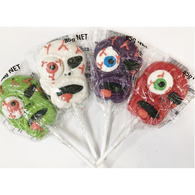 Assorted Halloween Skull Pop with Jelly Eye 85g (Pk 1)