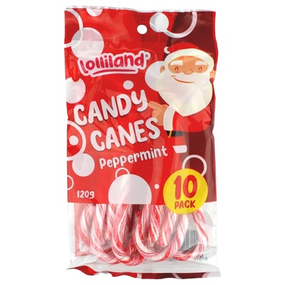 Peppermint Christmas Candy Canes 12g (Pk 10)
