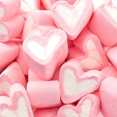 Pink & White Marshmallow Hearts 800g