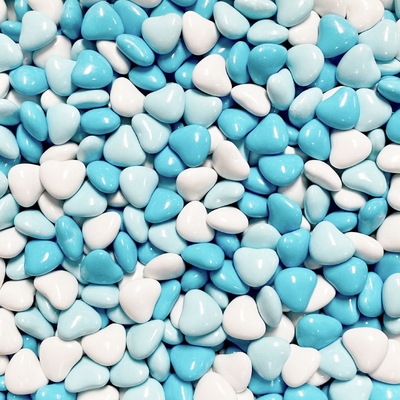 Blue Candy Coated Chocolate Hearts 1kg (Pk 1)